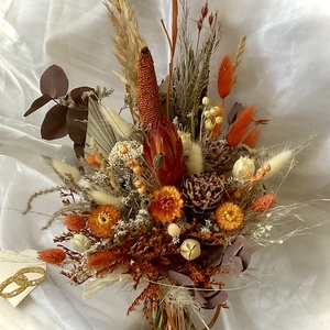 BOHO-MINI-KOMPAKT- SZETT-Menyasszonyi Csokor+Vőlegény kitűző-Esküvőre- - esküvő - menyasszonyi- és dobócsokor - Meska.hu