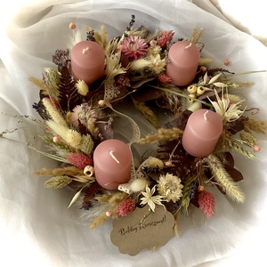 ROMANTIKUS ADVENT-Adventi Szárazvirág Koszorú-Adventi Asztaldekoráció- - Meska.hu