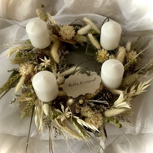 BOHO-ADVENT-Adventi koszorú Greenery Stílusban-Adventi  Asztaldekoráció- - Meska.hu