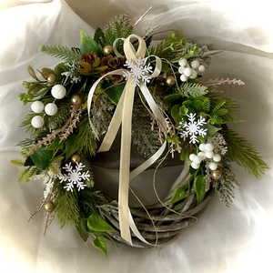 HÓPELYHEK-Téli-Karácsonyi Ajtódísz-Téli Koszorú-Kopogtató- - Meska.hu