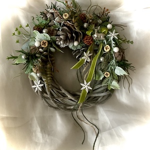 �TÉLI ERDŐ-Téli-Karácsonyi Ajtódísz-Téli Koszorú-Kopogtató- - Meska.hu