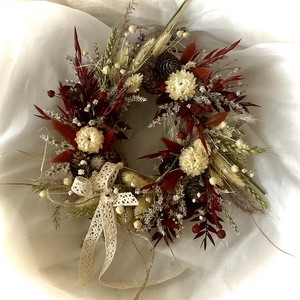 TÉLI-BÚZA-Téli Ajtódísz-Szárazvirág Koszorú-Szárazvirág Kopogtató- - Meska.hu