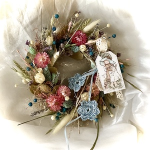 �TAVASZI BÚZA-Ajtódísz-Szárazvirág Koszorú-Szárazvirág Kopogtató- - Meska.hu
