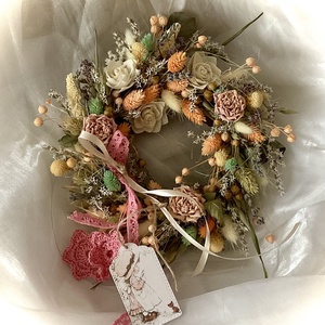 �VADVIRÁGOK-Szárazvirág Koszorú-Szárazvirág Kopogtató-Ajtódísz- - Meska.hu