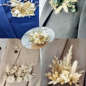 �BOHO SIKK ELEGANCE-Vőlegény/Tanúkitűző Zsebdísz-Szárazvirágból-Esküvő-, Esküvő, Kiegészítők, Kitűző, Virágkötés, MESKA