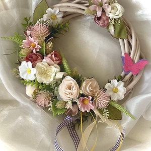 �TAVASZVÁRÓ-Tavaszi-Nyári Ajtódísz-Koszorú-Kopogtató- - Meska.hu