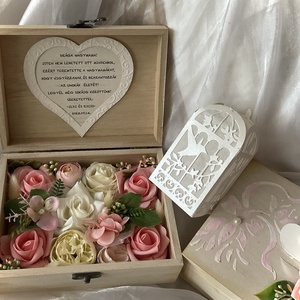 �NAGYMAMA KÖSZÖNÖM -Nagymama Köszöntő  Rózsa box-Fa Virágdoboz Szett-Esküvőre- - esküvő - emlék & ajándék - szülőköszöntő ajándék - Meska.hu