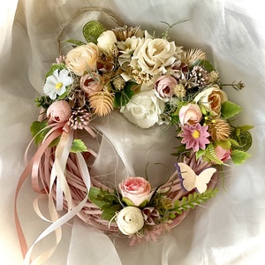 �TAVASZVÁRÓ-Tavaszi-Nyári Ajtódísz-Koszorú-Kopogtató- - Meska.hu