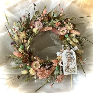 �VADVIRÁGOK-Szárazvirág Koszorú-Szárazvirág Kopogtató-Ajtódísz- - Meska.hu