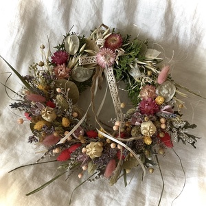 �VADVIRÁGOK-Szárazvirág Koszorú-Szárazvirág Kopogtató-Ajtódísz- - Meska.hu