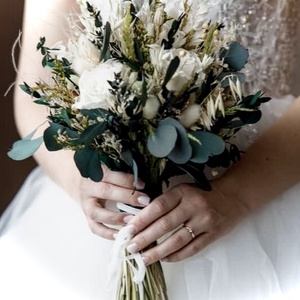 �BOHO-MINI-GREENERY-Menyasszonyi Csokor-Szárazvirág Csokor- - esküvő - menyasszonyi- és dobócsokor - Meska.hu
