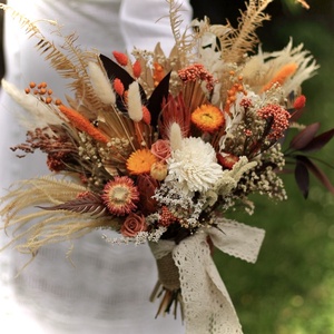 �BOHO-PAMPAS-AUTUMN-Menyasszonyi Csokor-Szárazvirág Csokor-Őszi Menyasszonyi  Csokor- - esküvő - menyasszonyi- és dobócsokor - Meska.hu