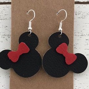 Minnie Mouse-Fülbevaló- - ékszer - fülbevaló - lógós kerek fülbevaló - Meska.hu