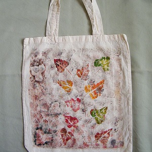 Lombhullás vászonszatyor - táska & tok - bevásárlás & shopper táska - shopper, textiltáska, szatyor - Meska.hu