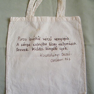 Lombhullás vászonszatyor - táska & tok - bevásárlás & shopper táska - shopper, textiltáska, szatyor - Meska.hu