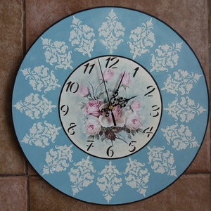 Vintage jellegű falióra, Otthon & Életmód, Dekoráció, Falióra & óra, Decoupage, transzfer és szalvétatechnika, Festészet, MESKA