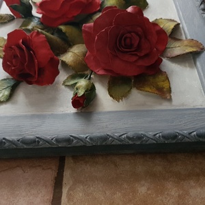 Rózsák, dombormű, 31 cm x 31 cm - művészet - más művészeti ág - Meska.hu