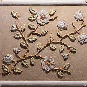 Virág dombormű dekorációs kép, 50 cm x 60 cm, pipsz fára - otthon & életmód - Meska.hu