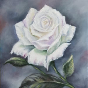 Egy szál rózsa, olajfestmény - Meska.hu