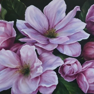 Virágzás, Molnár Gabriella olajfestménye,75x57 cm - Meska.hu