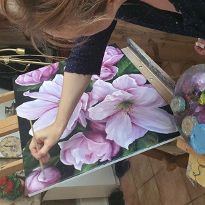 Virágzás, Molnár Gabriella olajfestménye,75x57 cm - művészet - festmény - olajfestmény - Meska.hu