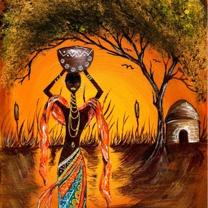Lány az úton - Feketén Afrika sorozatból  - Meska.hu