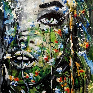 Mező - erdő lánya, Művészet, Festmény, Festmény vegyes technika, Festészet, MESKA