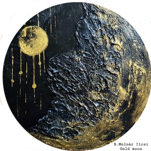 Bakelít sorozat - Gold Moon , Művészet, Festmény, Akril, Festészet, Festett tárgyak, MESKA