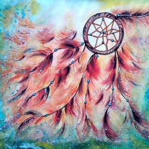 Álomfogó 2. - művészet - festmény - festmény vegyes technika - Meska.hu Álomfogó 2. - művészet - festmény - festmény vegyes technika - Meska.hu