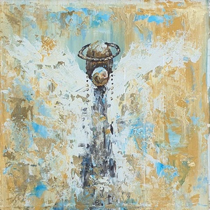 Angyal sorozat - Megérkeztem , Művészet, Festmény, Akril, Festészet, 

30 x 30 cm méretű, lemezborító kartonlapjára készült akril/ akvarell festés, Molnár Ilcsi munka.
..., MESKA