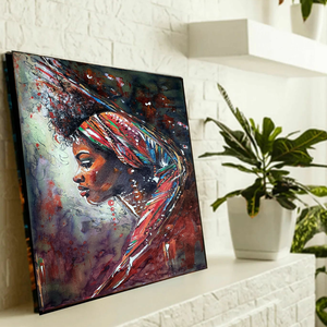 Színes Afrika sorozat - Africa dressed  in red  - művészet - festmény - akvarell - Meska.hu