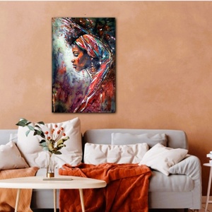 Színes Afrika sorozat - Africa dressed  in red  - művészet - festmény - akvarell - Meska.hu