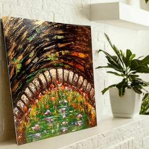 Tavirózsák arany éjjen  - művészet - festmény - akril - Meska.hu