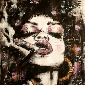 Színes Afrika sorozat - Aranyfüst - művészet - festmény - akril - Meska.hu