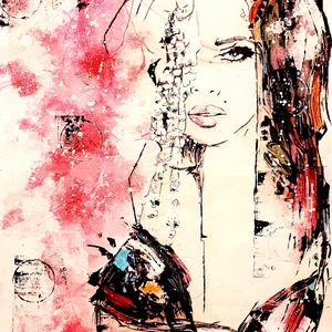 Angyalkám sorozat - Gyöngyöm  , Művészet, Festmény, Akril, Festészet, MESKA