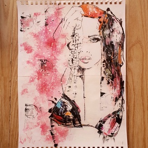 Angyalkám sorozat - Gyöngyöm   - művészet - festmény - akril - Meska.hu