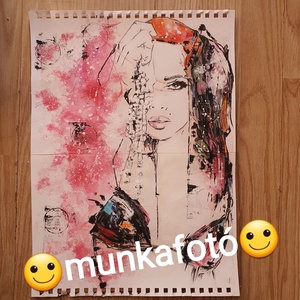 Angyalkám sorozat - Gyöngyöm   - művészet - festmény - akril - Meska.hu