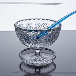 Csiszolt kristályüveg fagylaltos kehely, Otthon & Életmód, Konyhafelszerelés, tálalás, Tálalás, Pohár, Üvegművészet, MESKA