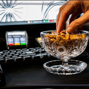 Csiszolt kristályüveg fagylaltos kehely - otthon & életmód - konyhafelszerelés, tálalás - tálalás - pohár - Meska.hu