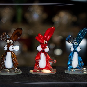 Üveg nyuszi - otthon & életmód - dekoráció - asztal és polc dekoráció - díszüveg - Meska.hu