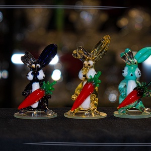 Üveg nyuszi üvegből répával, Otthon & Életmód, Dekoráció, Asztal és polc dekoráció, Díszüveg, Üvegművészet, MESKA