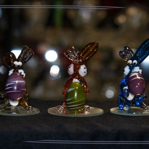 Üveg nyuszi üvegből répával - otthon & életmód - dekoráció - asztal és polc dekoráció - díszüveg - Meska.hu