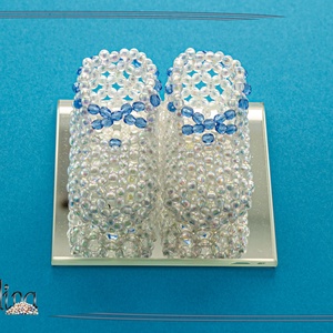 Gyöngy babacipő, Baba - mama, Babaruházat, Babacipő, Gyöngyfűzés, gyöngyhímzés, MESKA