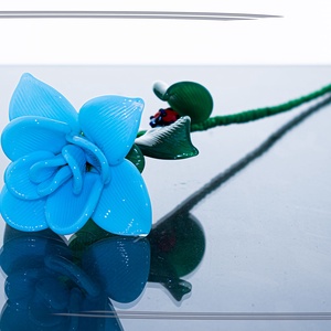 Üveg Rózsa - sky blue opal, Otthon & Életmód, Dekoráció, Asztal és polc dekoráció, Díszüveg, Üvegművészet, MESKA