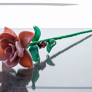 Üveg Rózsa - átlátszatlan rózsaszín, Otthon & Életmód, Dekoráció, Asztal és polc dekoráció, Díszüveg, Üvegművészet, MESKA