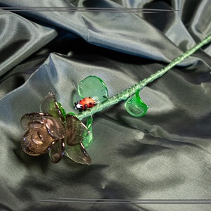 Üveg rózsa - Füst színű üveg - otthon & életmód - dekoráció - asztal és polc dekoráció - díszüveg - Meska.hu