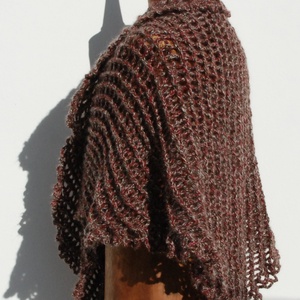 Barna, horgolt vállkendő  -  - Meska.hu