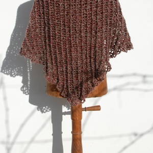 Barna, horgolt vállkendő  -  - Meska.hu