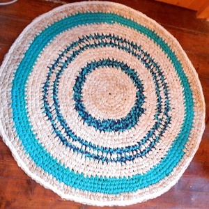 horgolt szőnyeg Rag Rug rongyszőnyeg - otthon & életmód - lakástextil - szőnyeg - horgolt szőnyeg - Meska.hu
