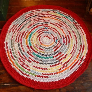 horgolt szőnyeg Rag Rug rongyszőnyeg - otthon & lakás - lakástextil - szőnyeg - horgolt szőnyeg - Meska.hu